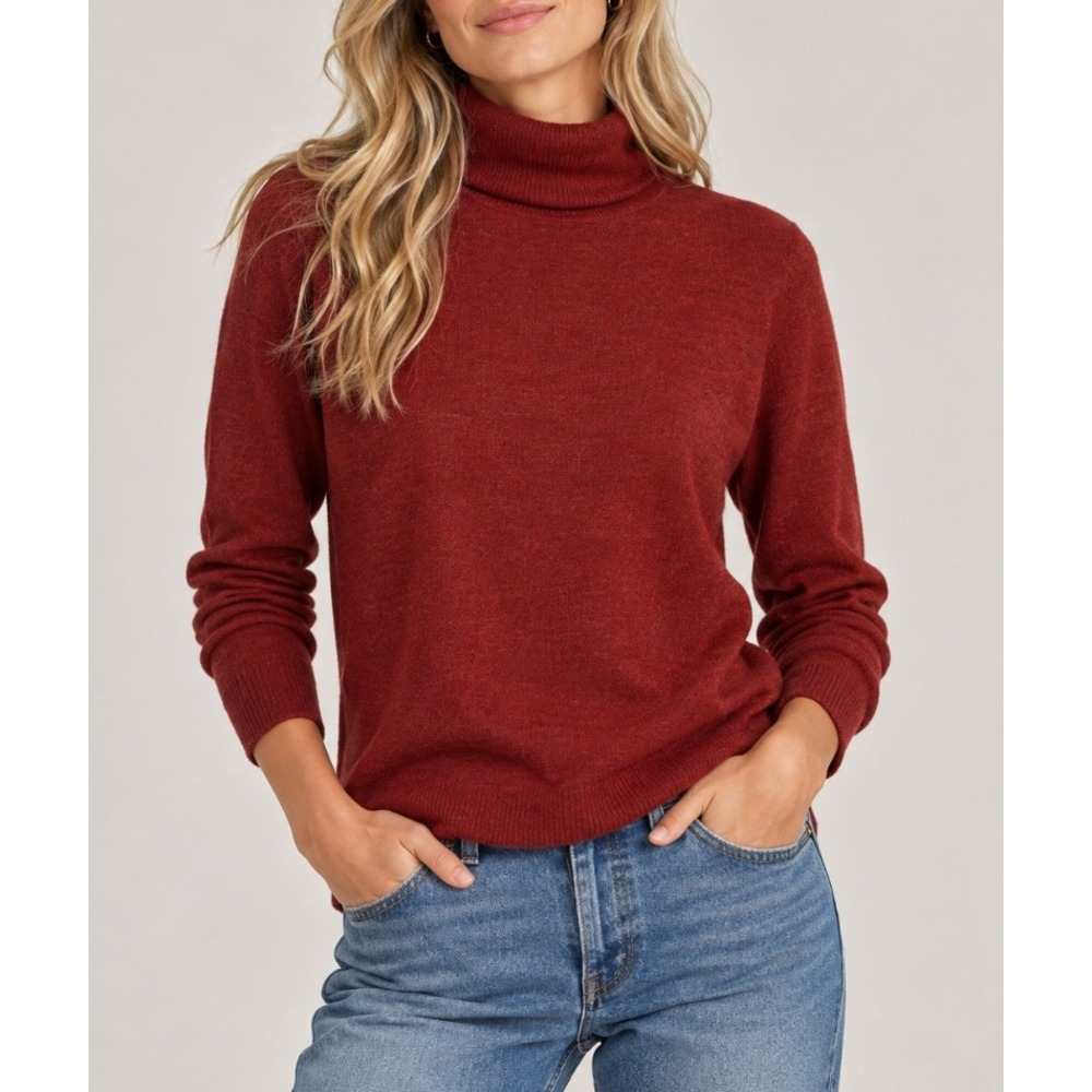 NEW Pendleton Vtg 100% Virgin Wool Turtleneck Sweater Red Woolen Mills USA Sz 36